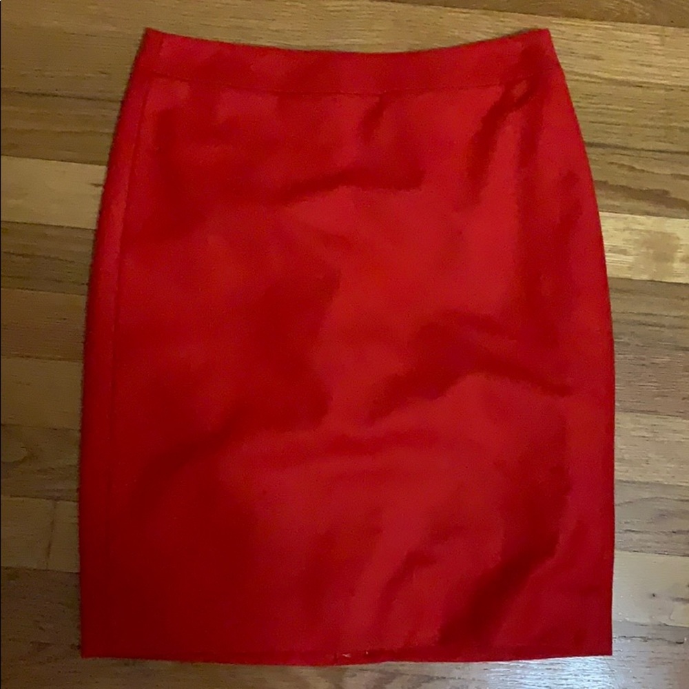 NWT J Crew Red Pencil Skirt